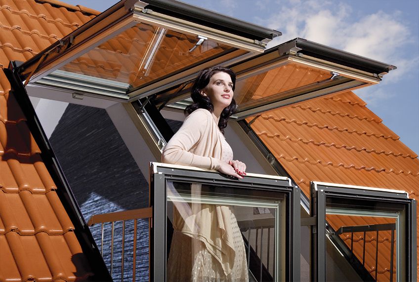 Innovative System Which Opens To Create A Balcony Fakro How do velux cabrio windows open? roof windows loft ladders skylights in ireland by fakro