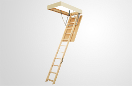 Wooden folding section loft ladder