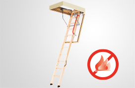 Fire-resistant loft ladder and L-Shaped combination door