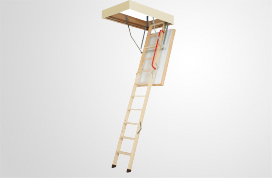 Wooden folding highly insulated loft ladders
